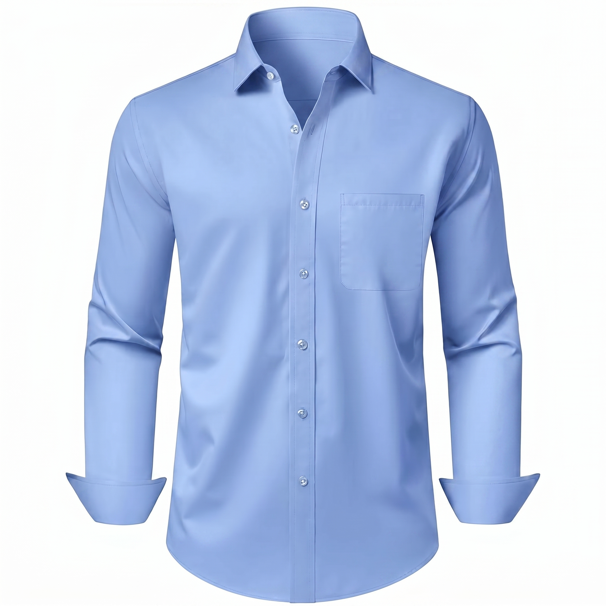 Sleeve And Formal Button Down Shirt Pocket Long For Men