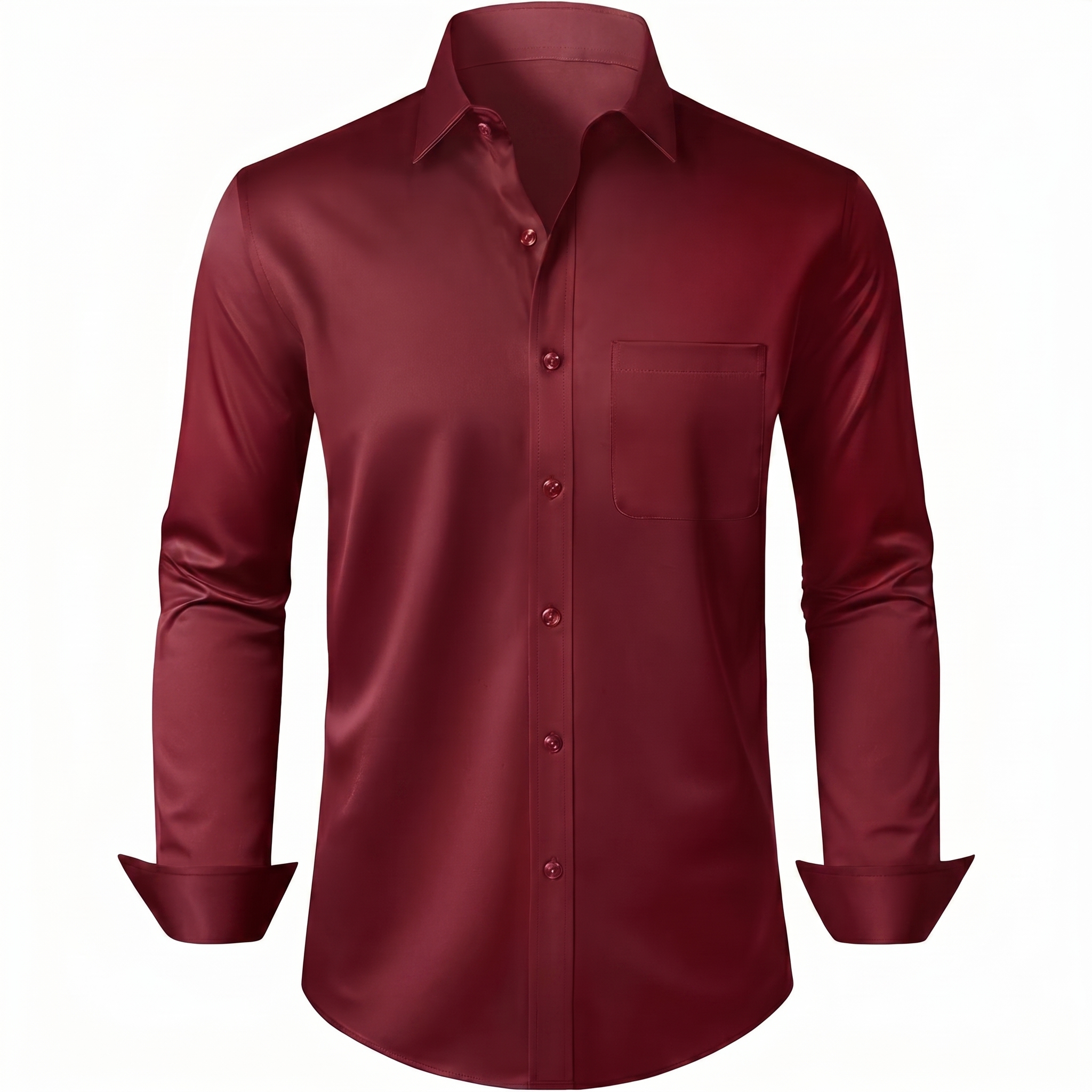 Sleeve And Formal Button Down Shirt Pocket Long For Men