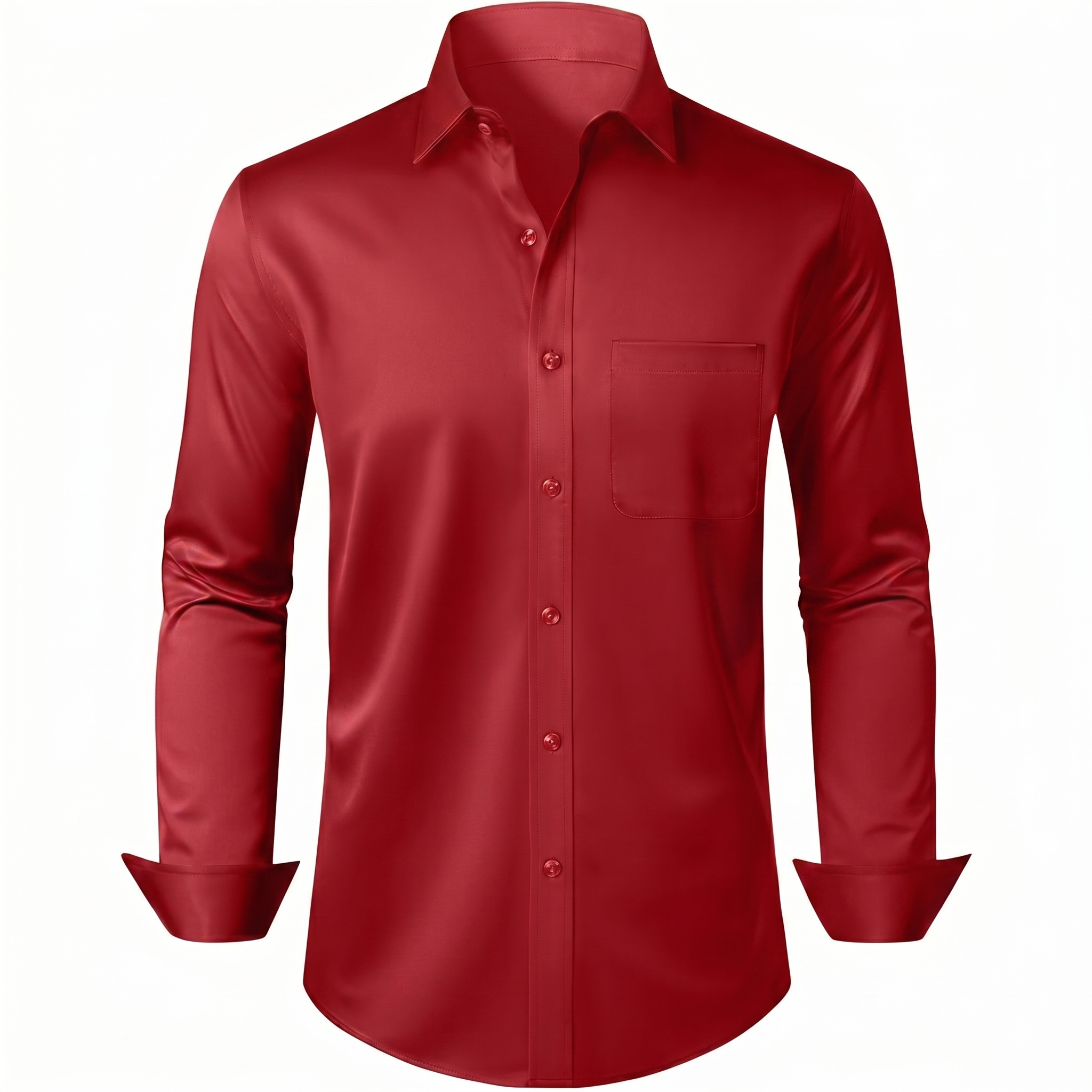 Sleeve And Formal Button Down Shirt Pocket Long For Men