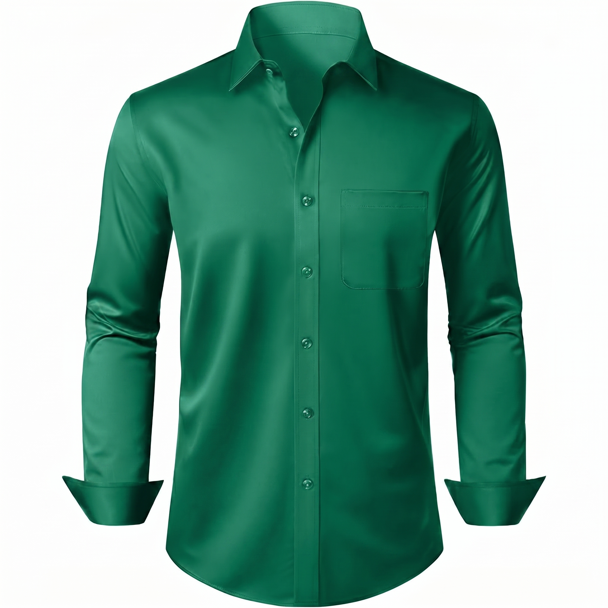 Sleeve And Formal Button Down Shirt Pocket Long For Men