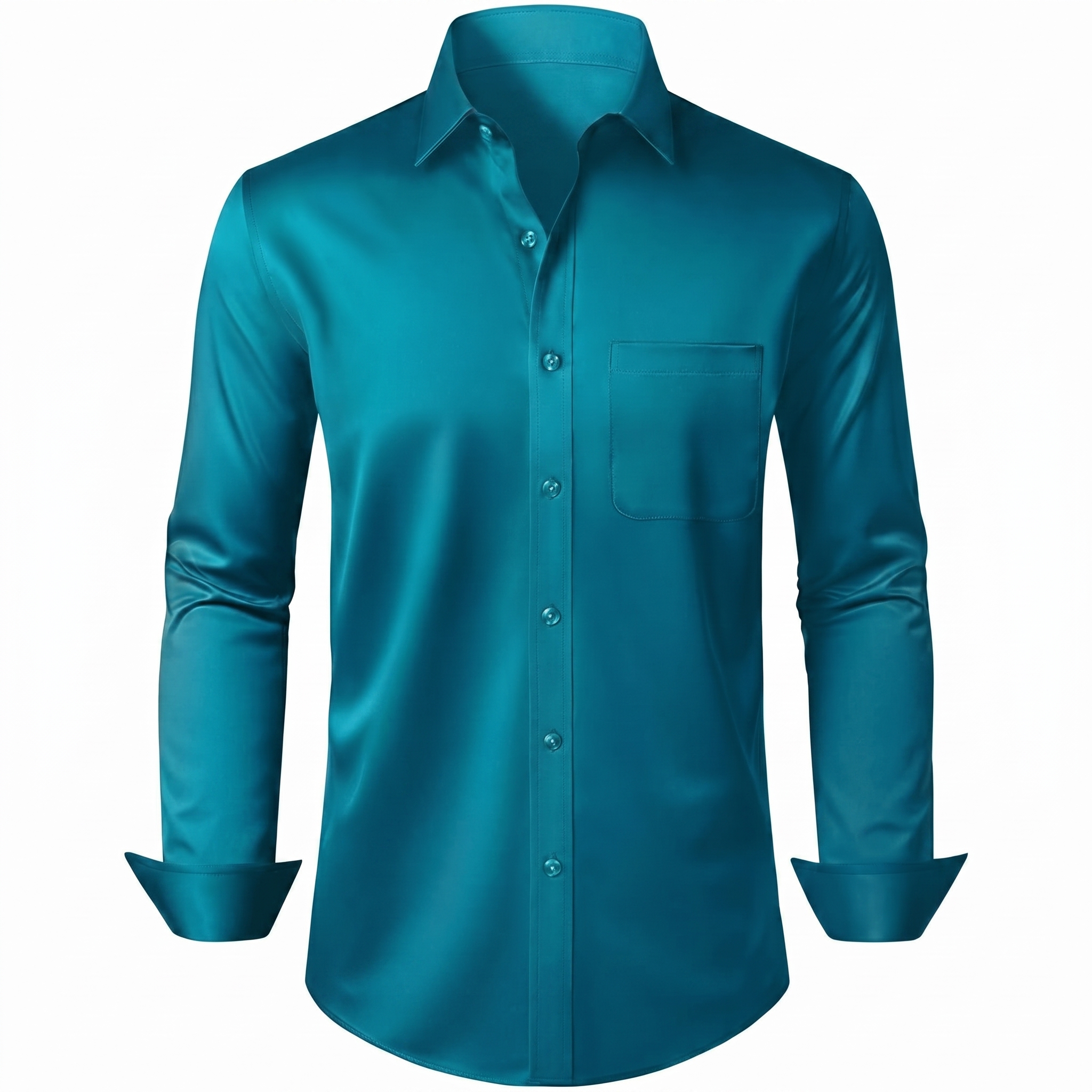 Sleeve And Formal Button Down Shirt Pocket Long For Men