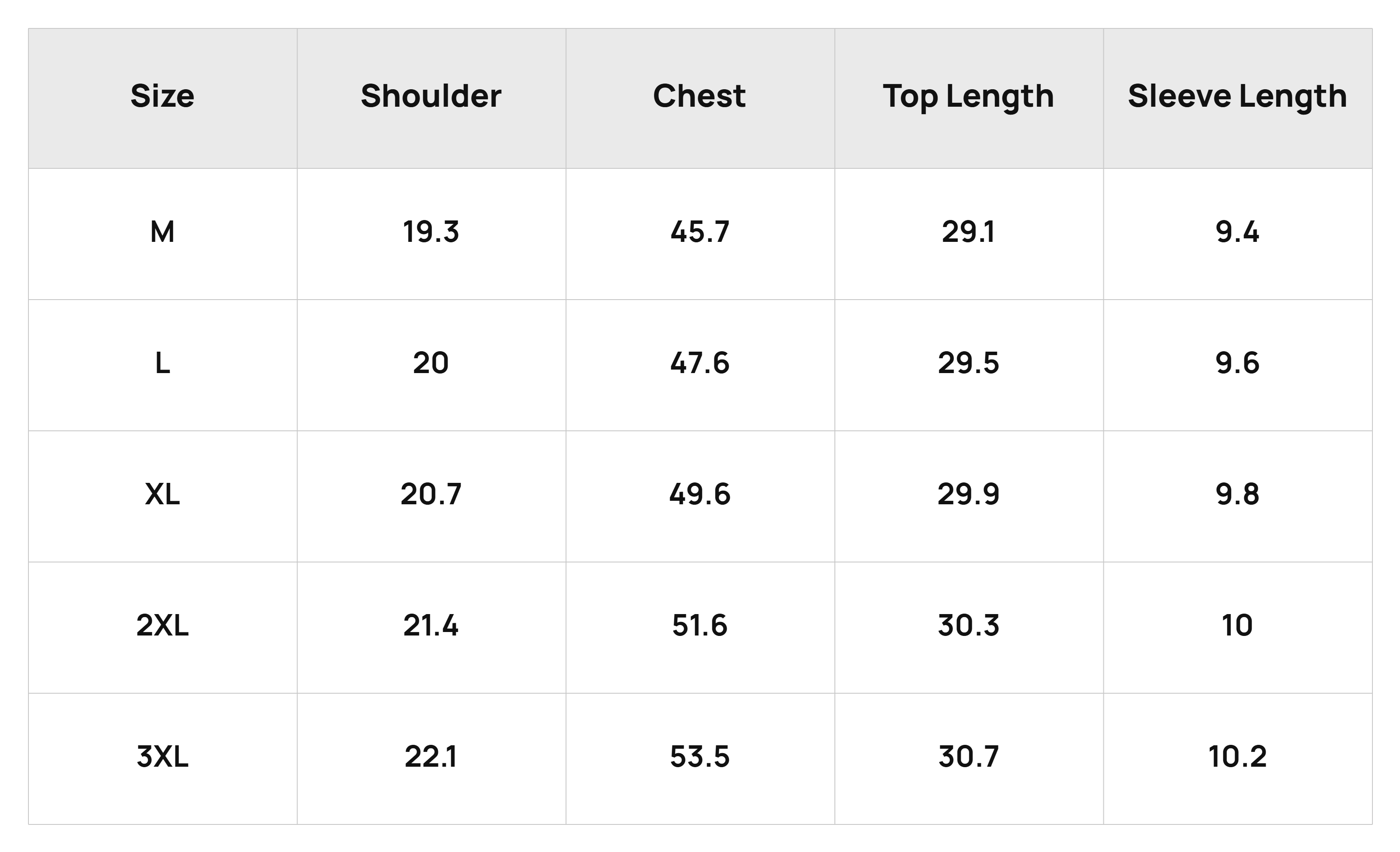 Size Chart