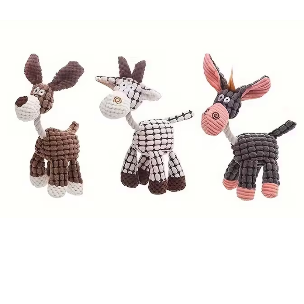 Bite Resistant Plush Donkey Toy For Dogs With Sound And Chew SupportBite Resistant Plush Donkey Toy For Dogs With Sound And Chew Support - Image 7