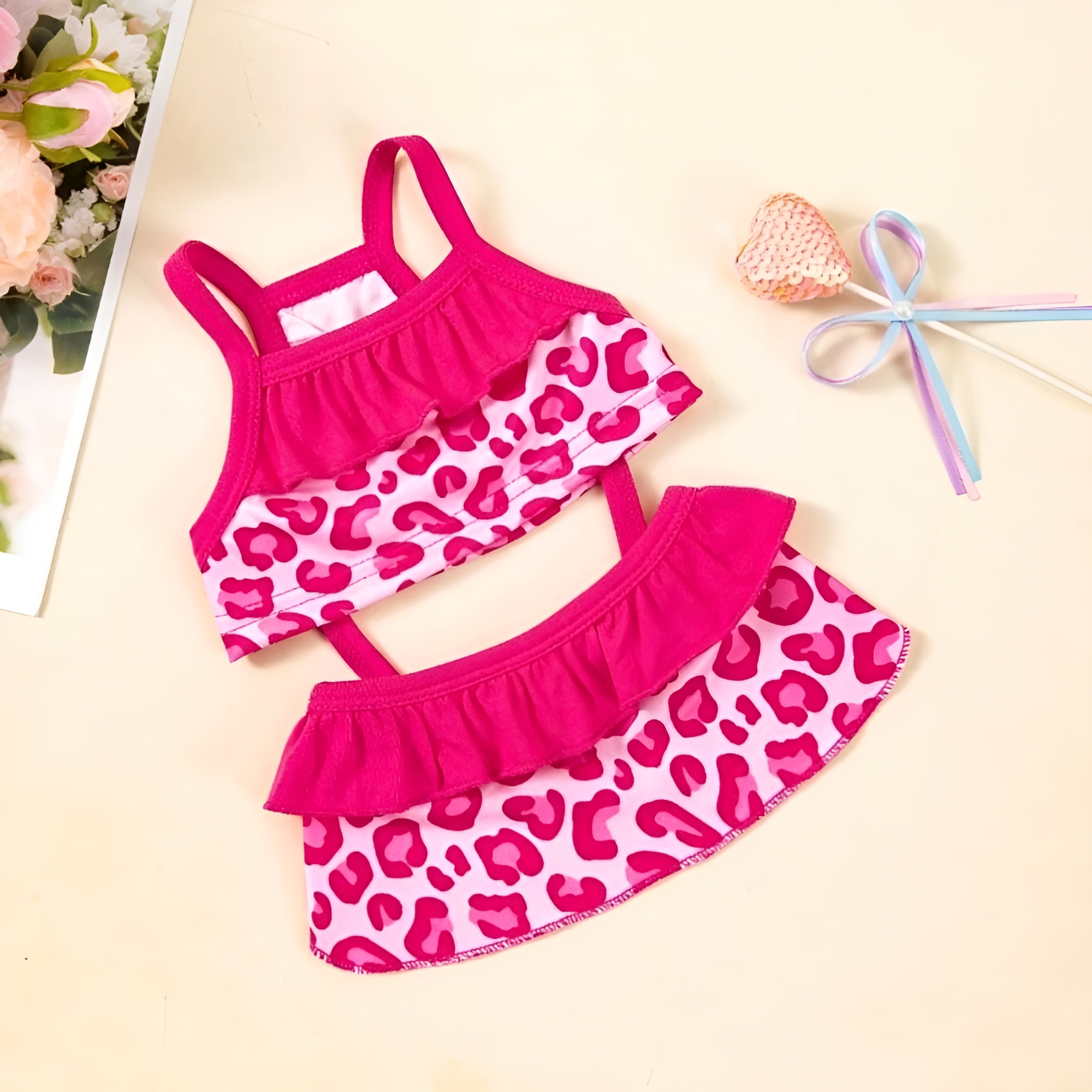 Spaghetti Strap Pet Dress With Ruffle Skirt For Dogs Summer Beach Outfit