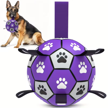 Chew Resistant Rubber Dog Ball With Paw Print Design