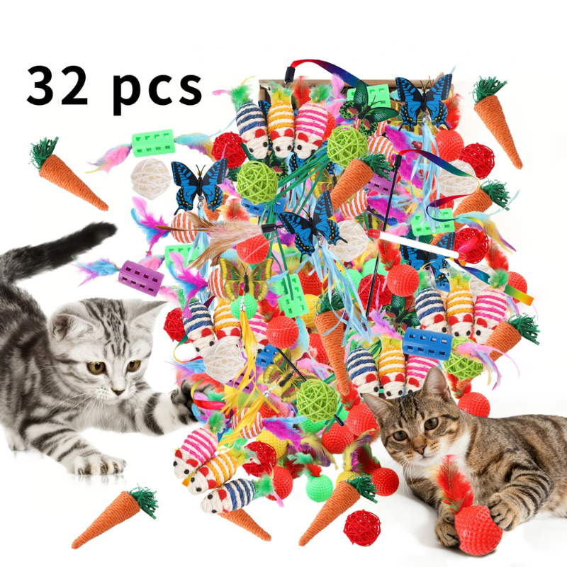 Interactive Cat Feather Wand Teaser with Lightweight for Indoor Cats Mental Stimulation Exercise and Enrichment — detail c...