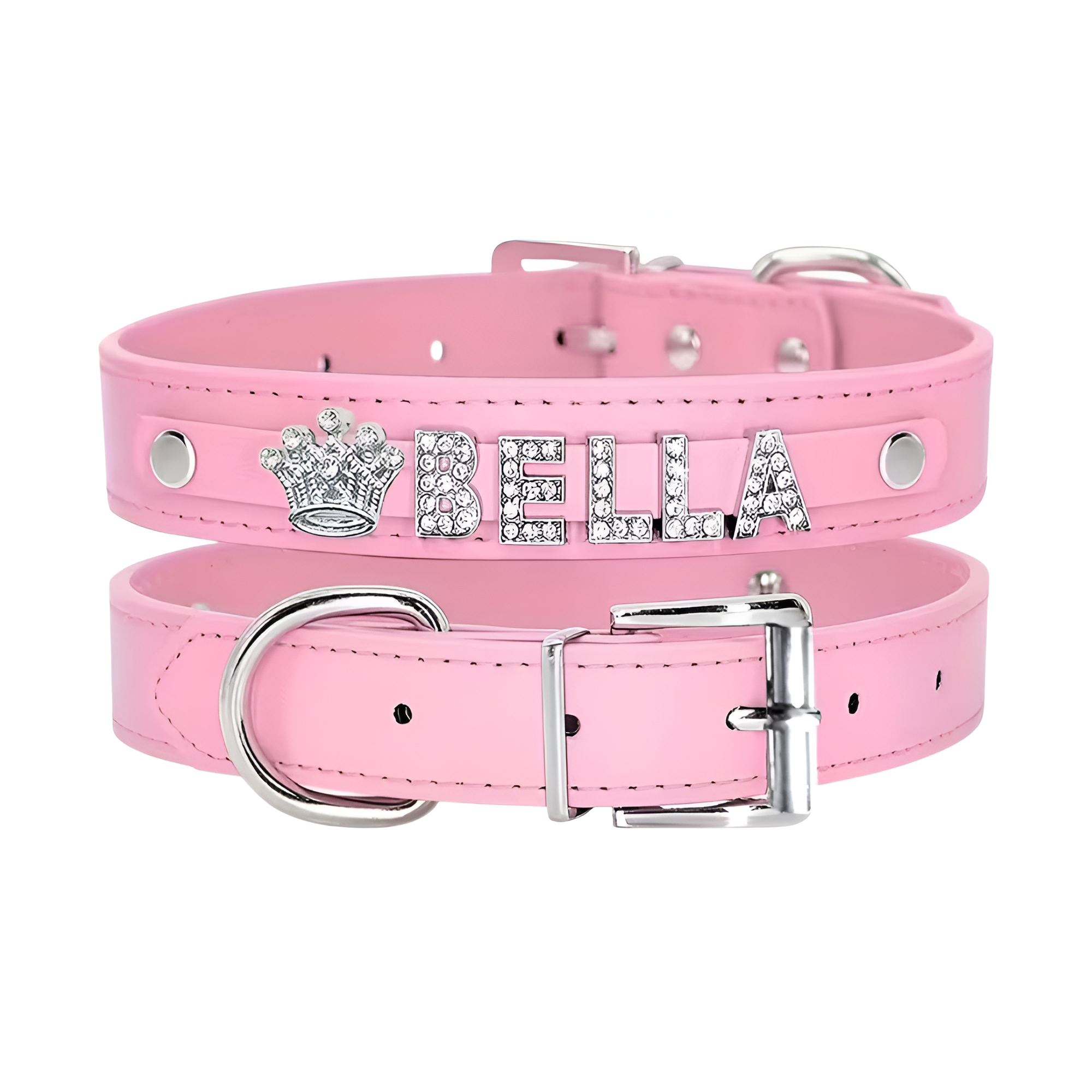 Custom Faux Leather Dog Collar With Rhinestone DesignCustom Faux Leather Dog Collar With Rhinestone Design - Image 4