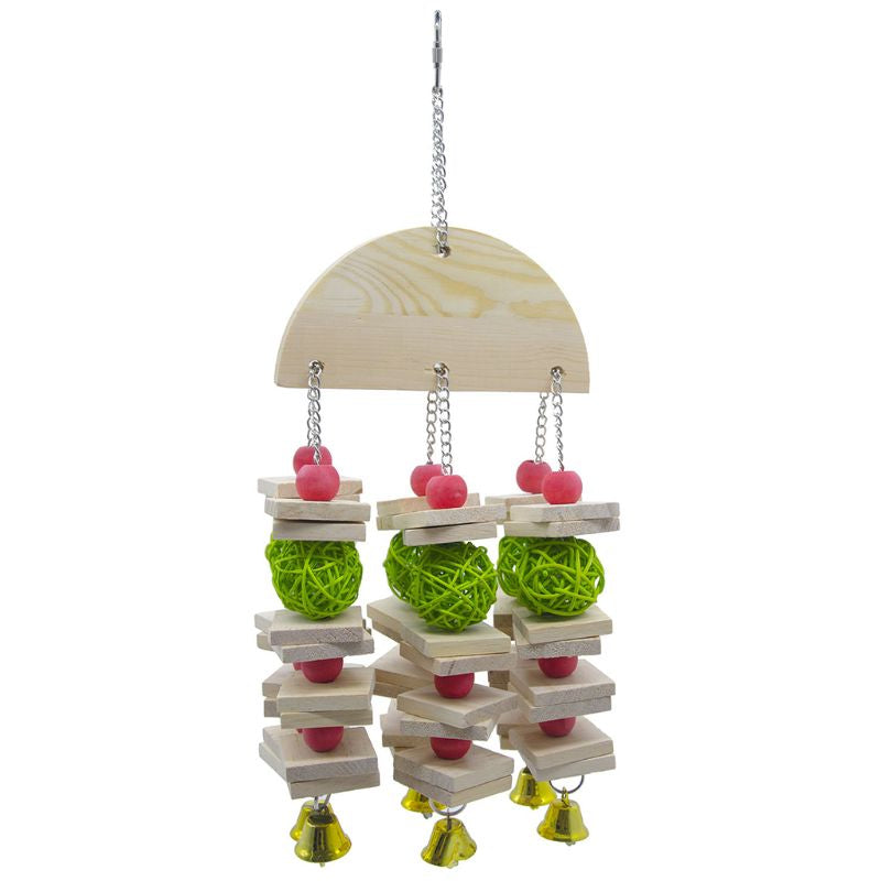 Colorful Bird Swing Toy for Parrots Cockatiels and Budgies with Durable — front view