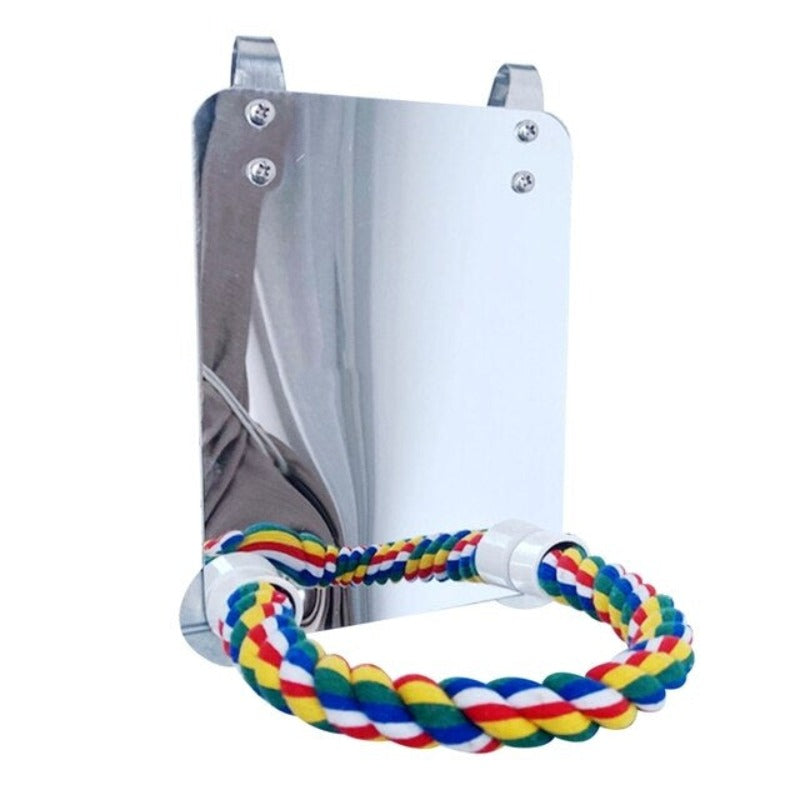 Stainless Steel Bird Swing Toy for Parrots Cockatiels and Budgies with Lightweight — front view