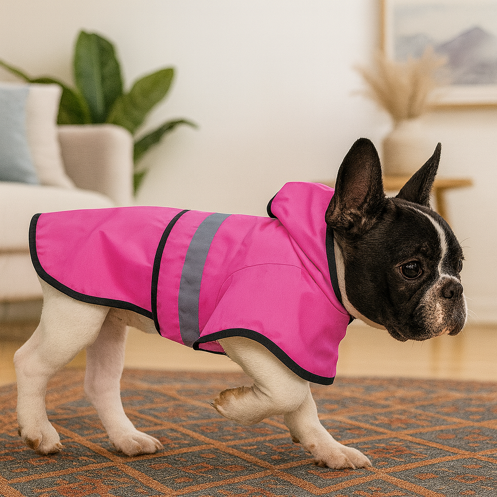 Reflective Adjustable Hooded Pet Rain Coat With Leash Hole