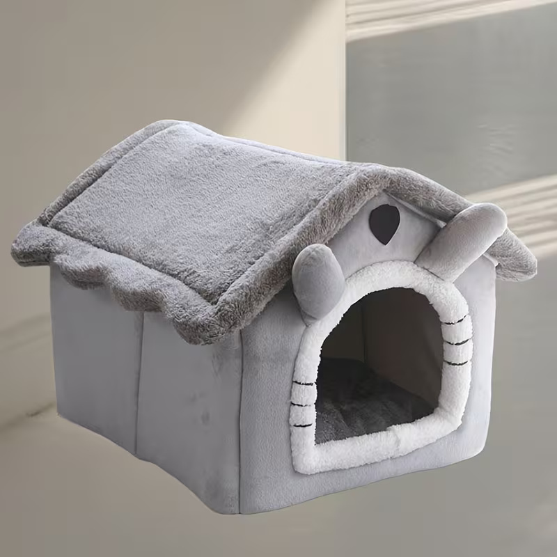 Soft Polyester Pet House For Cats And Dogs With Washable Cushion