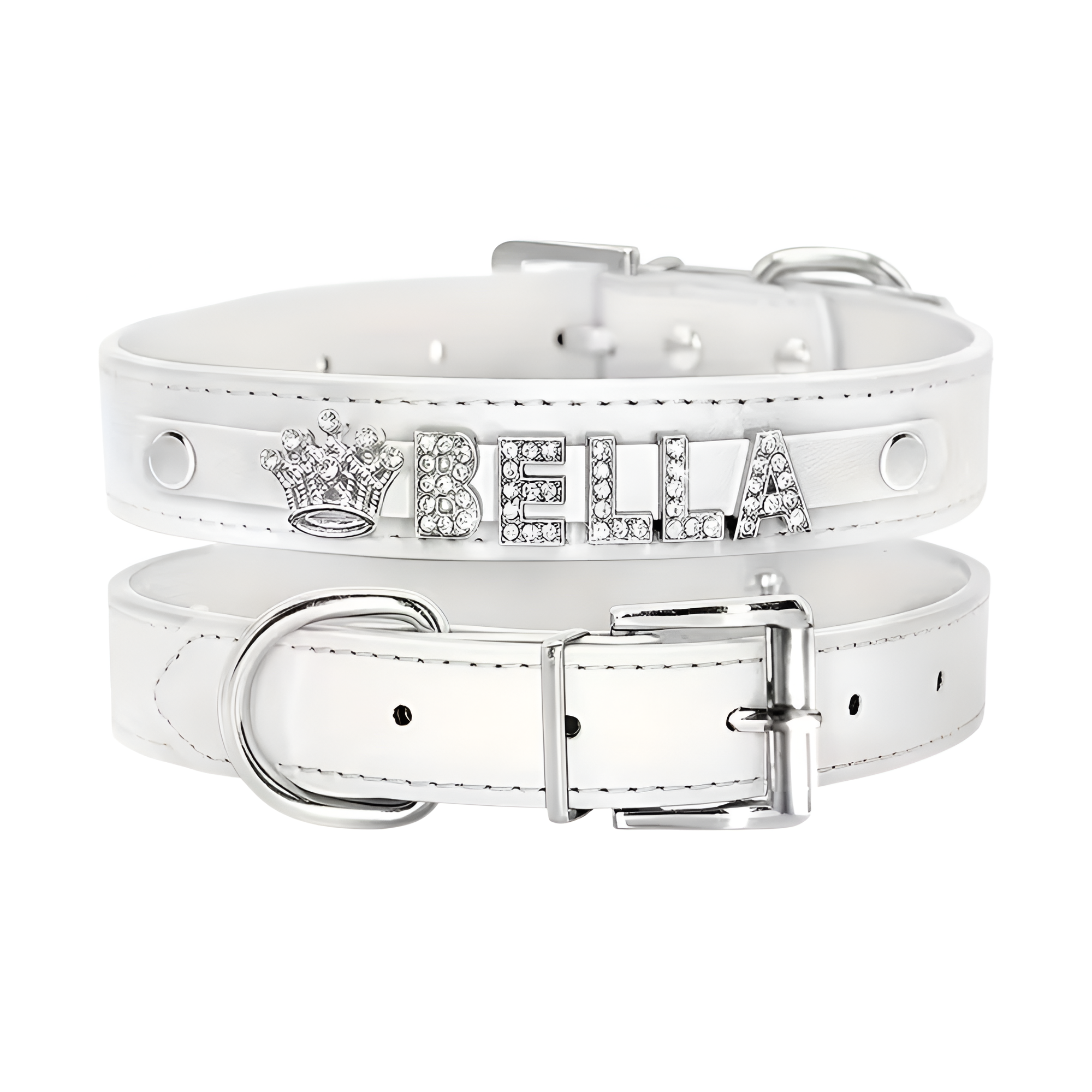 Custom Faux Leather Dog Collar With Rhinestone DesignCustom Faux Leather Dog Collar With Rhinestone Design - Image 6