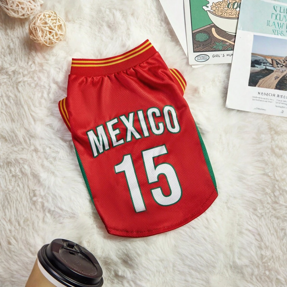 Pet Reversible Sports Jersey Striped Tank Top For Dogs And Cats