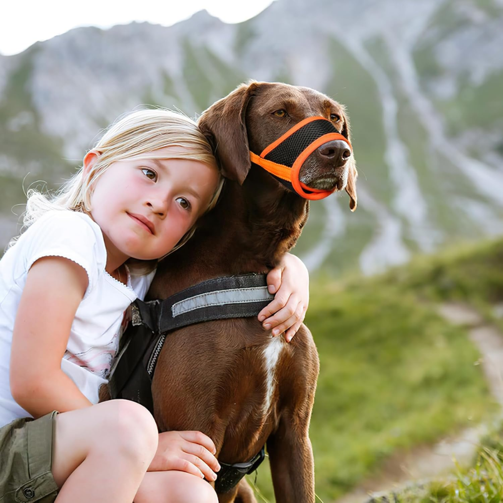 Dog Muzzle Soft Nylon Adjustable Pet Muzzle For Small Medium Large Dogs