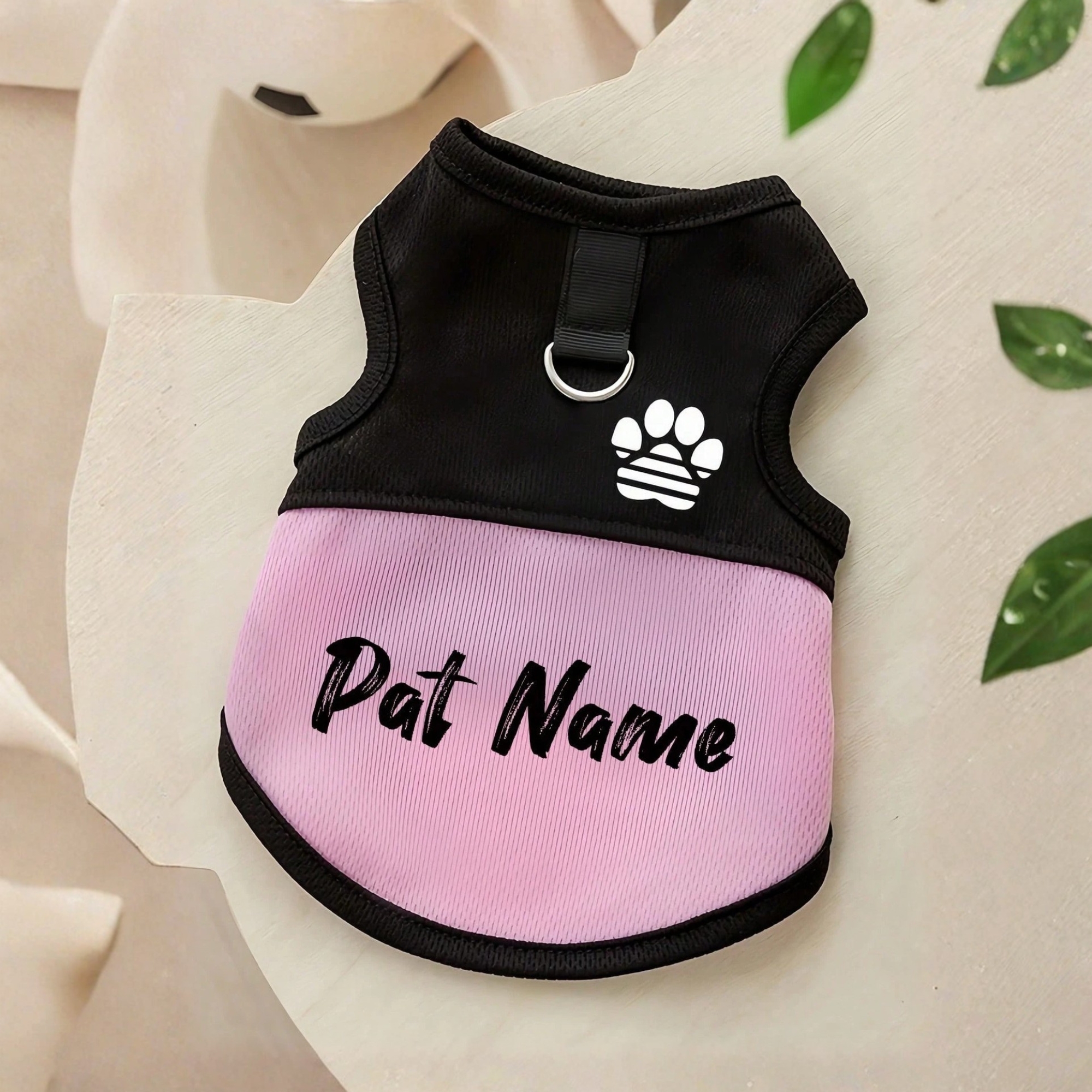 1pc Personalized Pet Mesh Vest, Custom Pet Clothing, Comfortable Breathable Cute Design, Suitable For Spring, Suitable For Small Dogs