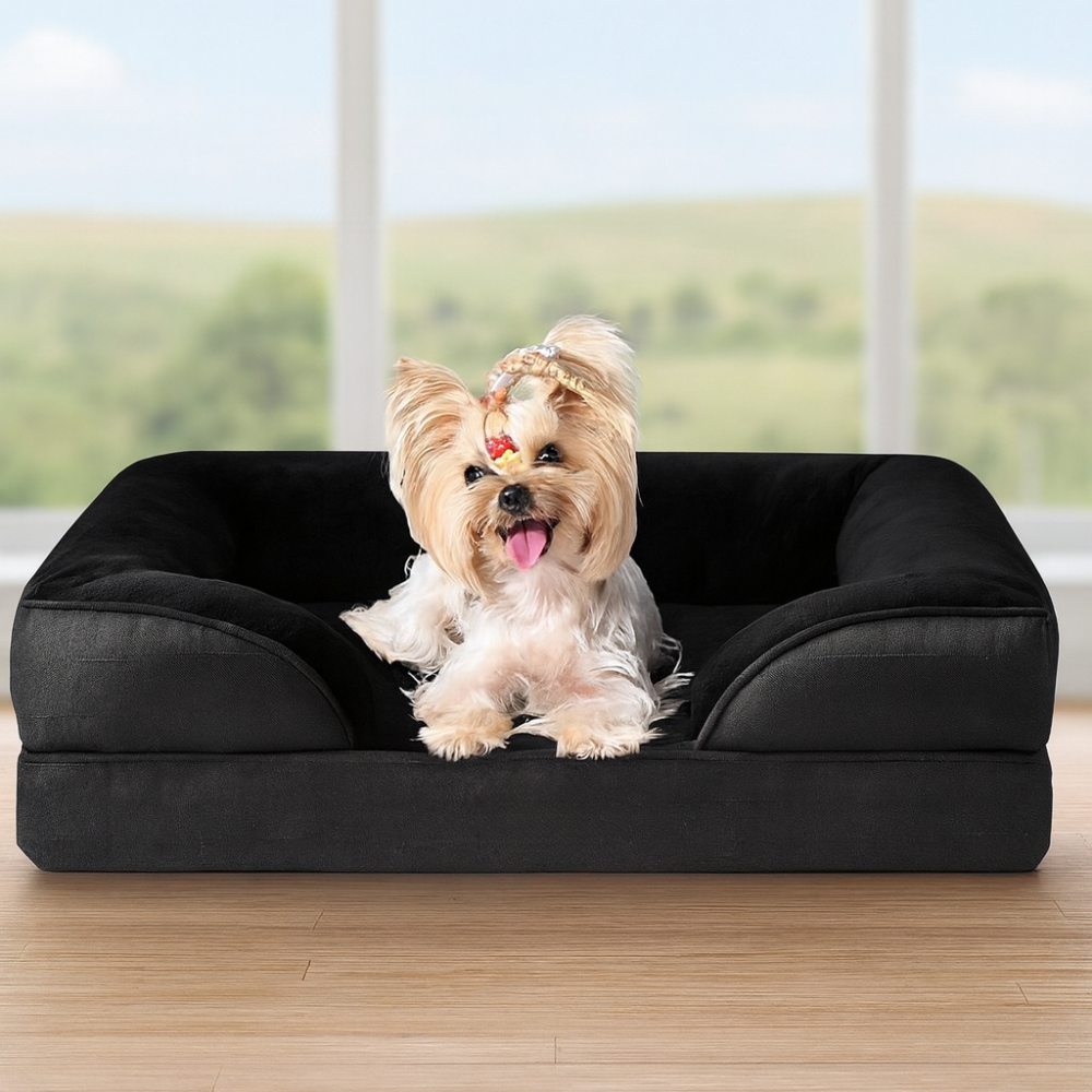 Waterproof Memory Foam Bed with Washable Cover Washable, Non-Slip