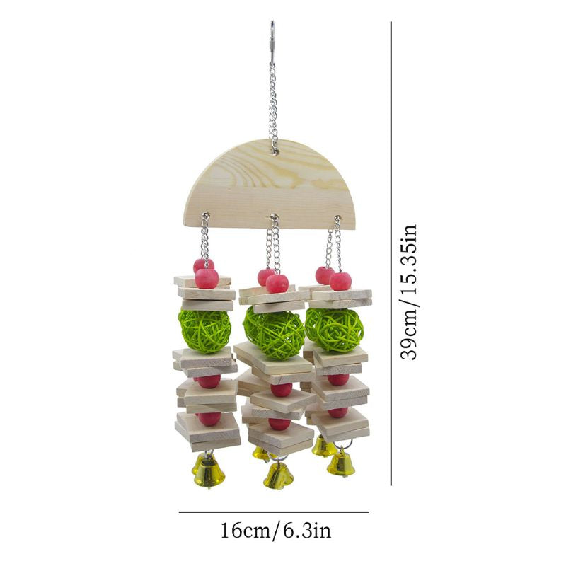 Colorful Bird Swing Toy for Parrots Cockatiels and Budgies with Durable — side view