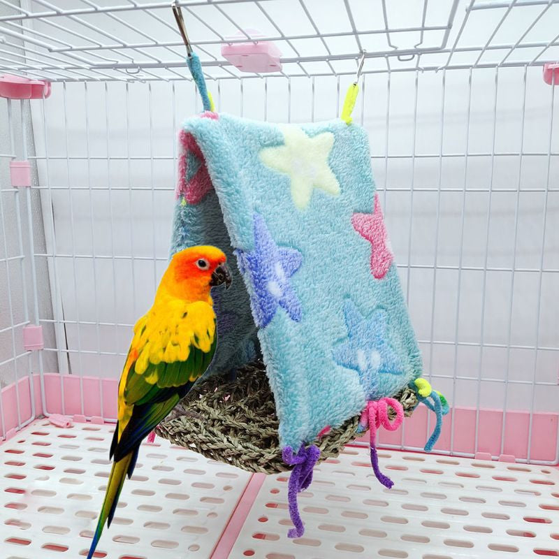 Wood Bird Swing Toy for Parrots Cockatiels and Budgies with Durable Cage Accessories for Mental Stimulation — side view