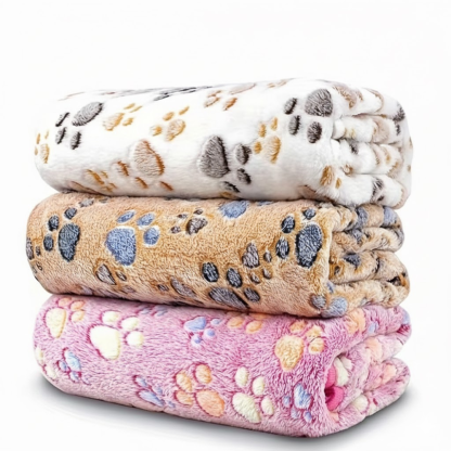 Paw Pattern Dog Blanket Set