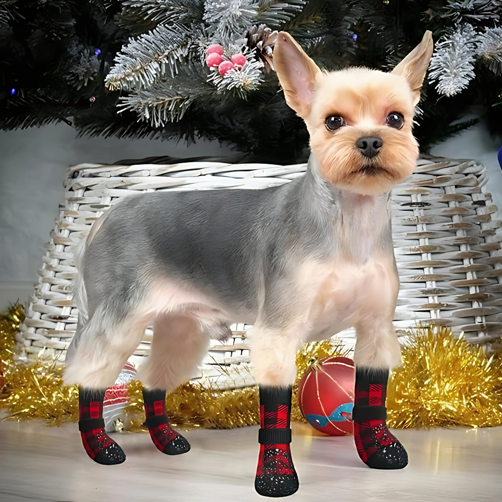 Pack Of 4 Anti Slip Dog Socks