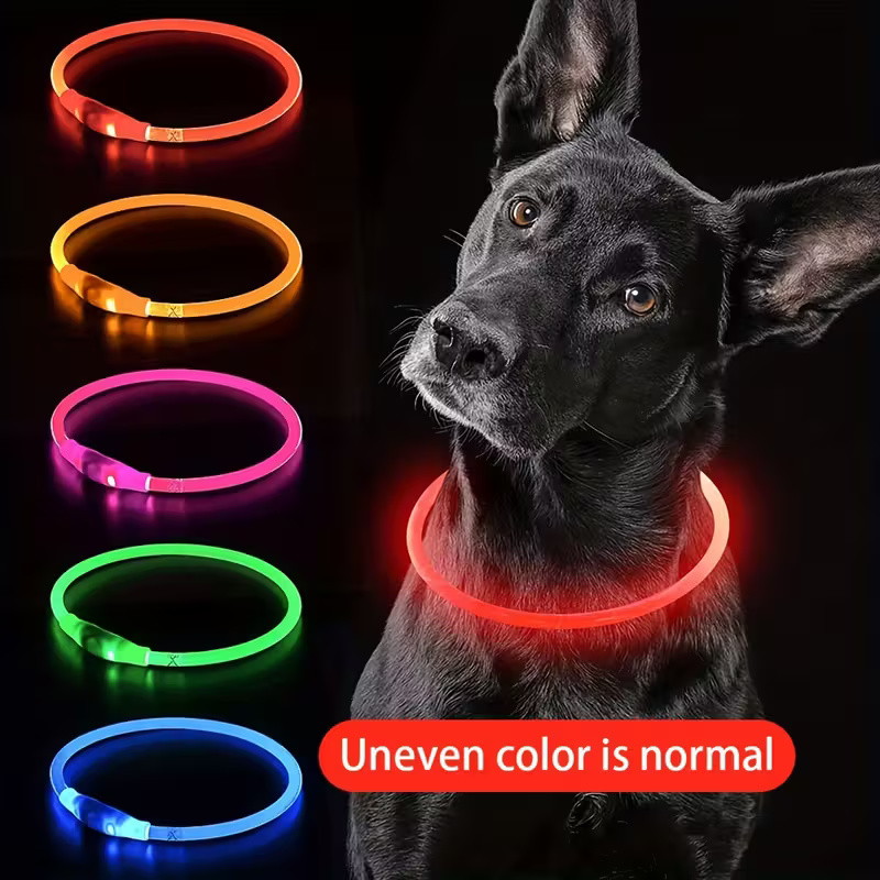 Glow In The Dark Dog Collar With Rechargeable USB Power