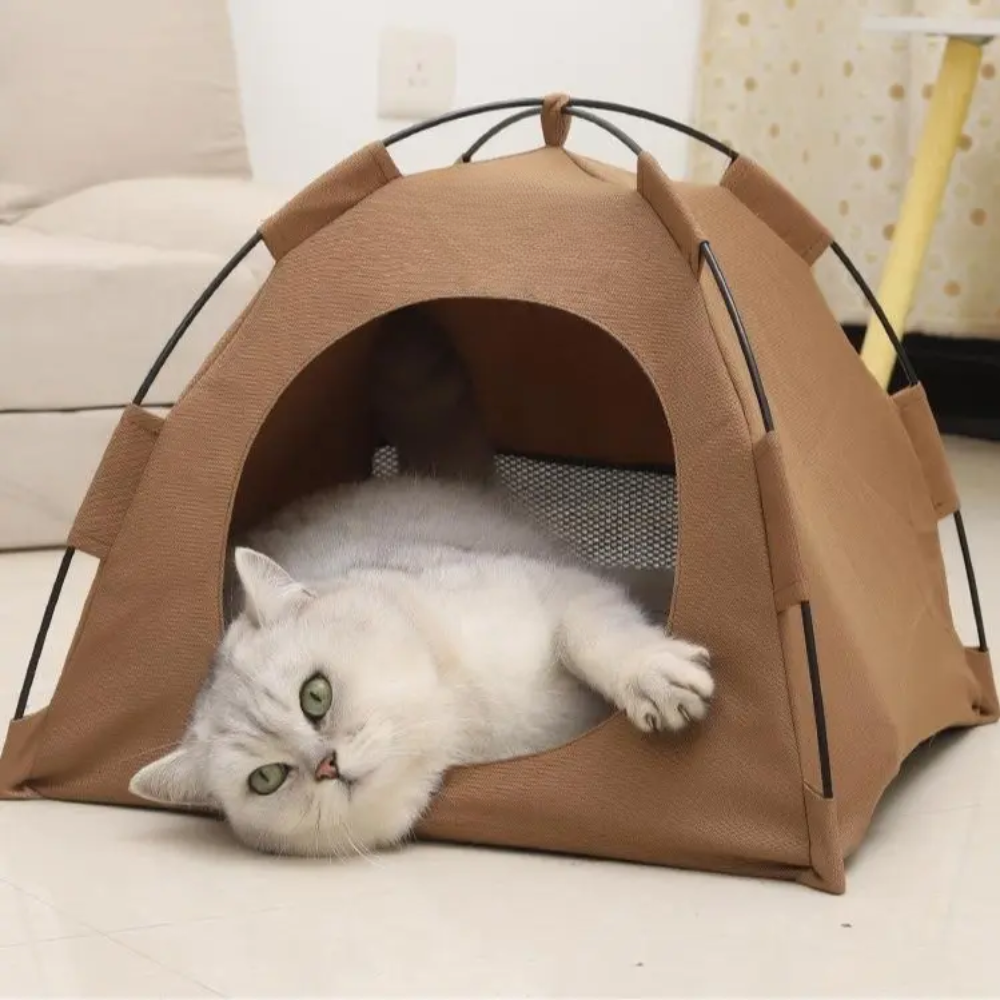 Foldable Pet Tent with Mat - Ideal for Outdoor Travel and CampingFoldable Indoor Tent House With Cushion For Pets - Image 5