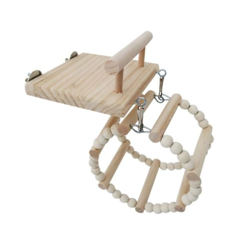 Wood Bird Swing Toy for Parrots Cockatiels and Budgies Cage Accessories for Mental Stimulation — view 7