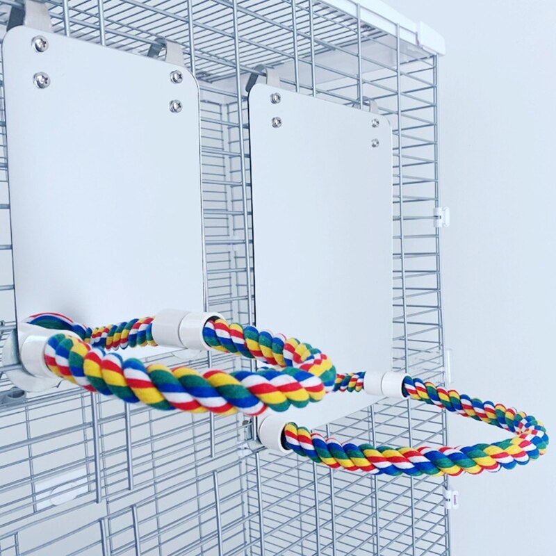 Stainless Steel Bird Swing Toy for Parrots Cockatiels and Budgies with Lightweight — packaging