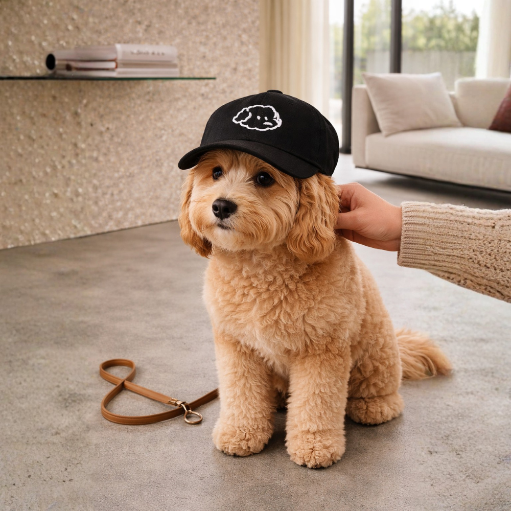 Adjustable Pet Sun Hat, Cartoon Dog Embroidered Pattern 