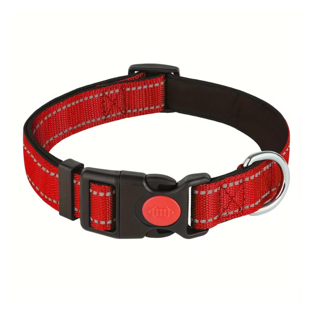 Adjustable Soft Dog Collar With Reflective StripesAdjustable Soft Dog Collar With Reflective Stripes - Image 4