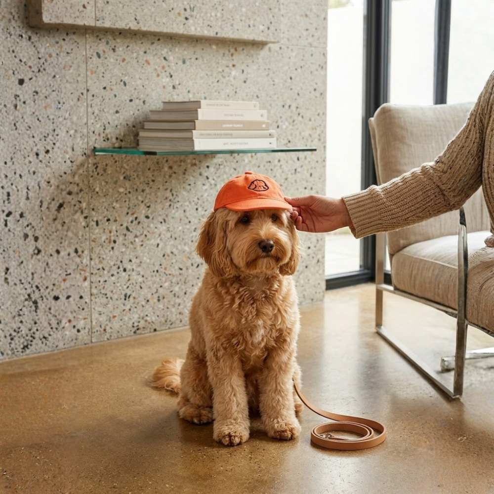 Adjustable Pet Sun Hat, Cartoon Dog Embroidered Pattern 