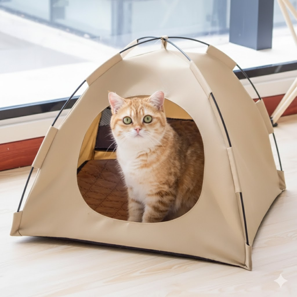 Foldable Pet Tent with Mat - Ideal for Outdoor Travel and Camping