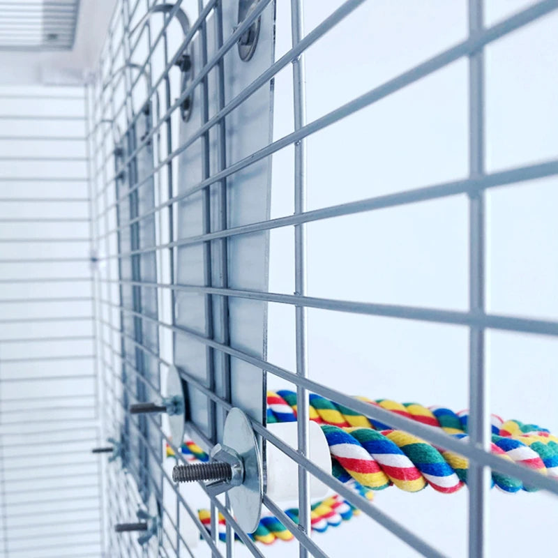 Stainless Steel Bird Swing Toy for Parrots Cockatiels and Budgies with Lightweight — size comparison