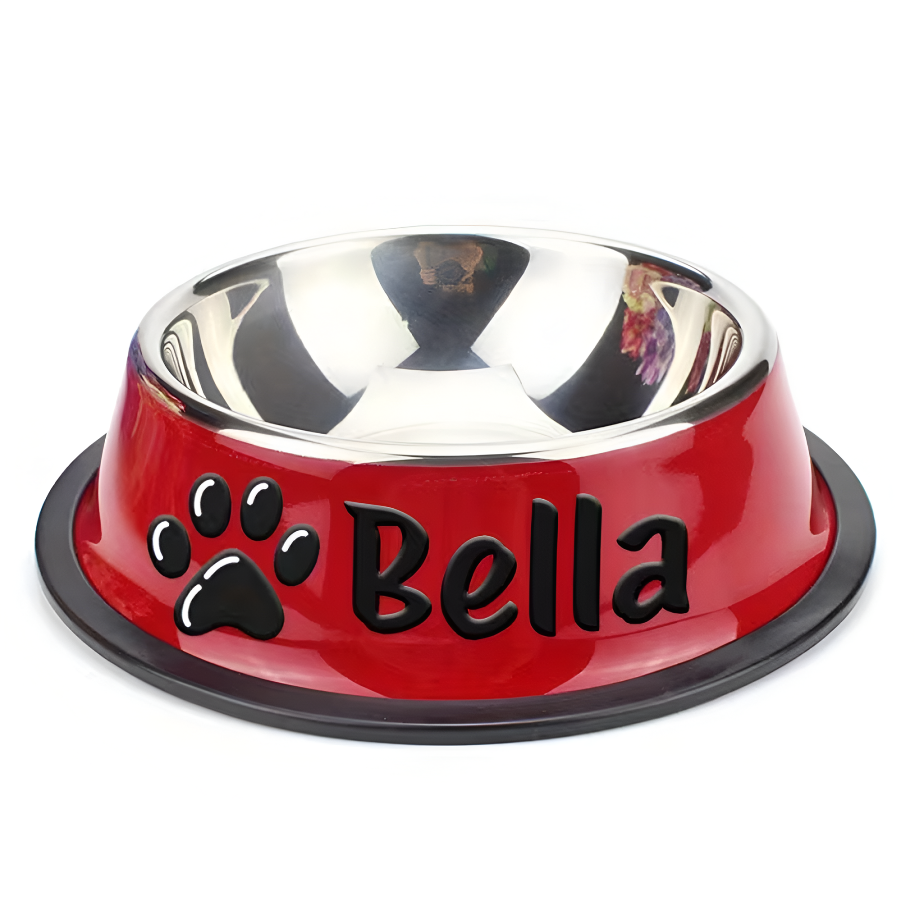 Stainless Steel Pet Bowl With Custom Name For Cats And Dogs