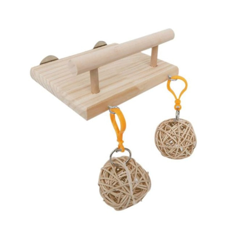 Wood Bird Swing Toy for Parrots Cockatiels and Budgies Cage Accessories for Mental Stimulation — view 8