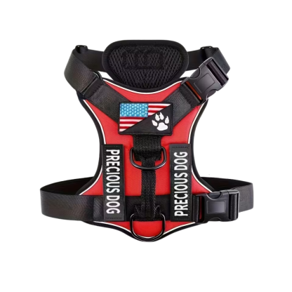 Adjustable Reflective Service Dog Harness With Training Patch Set
