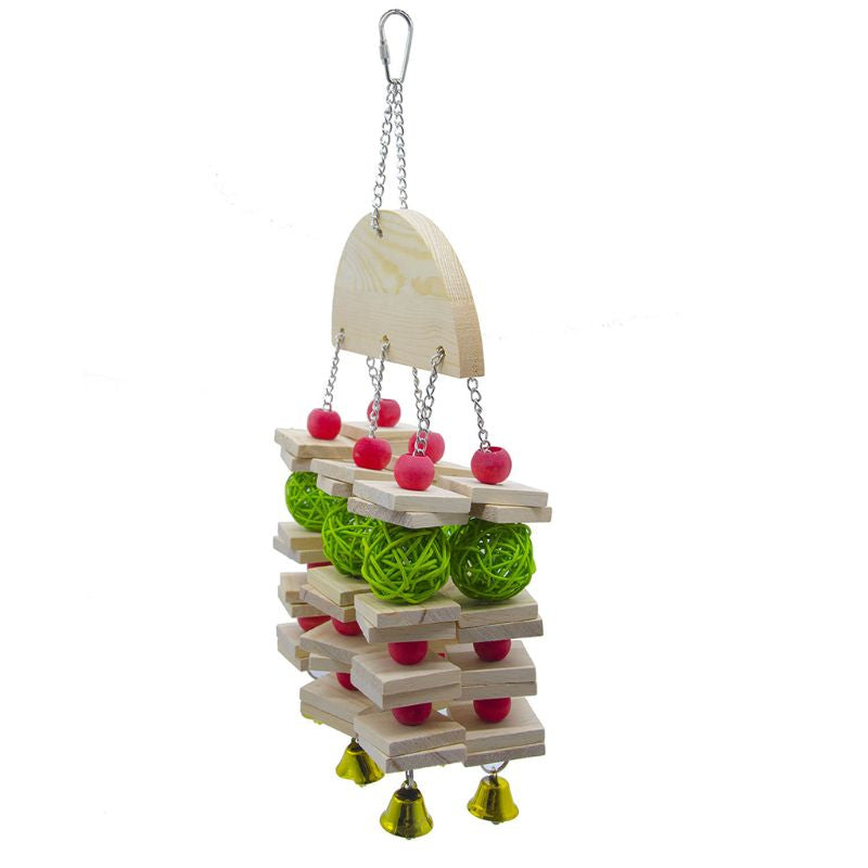 Colorful Bird Swing Toy for Parrots Cockatiels and Budgies with Durable — in use