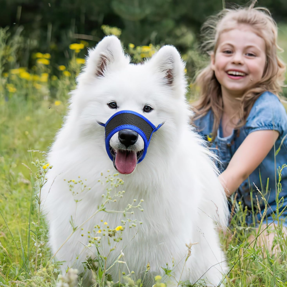 Dog Muzzle Soft Nylon Adjustable Pet Muzzle For Small Medium Large Dogs