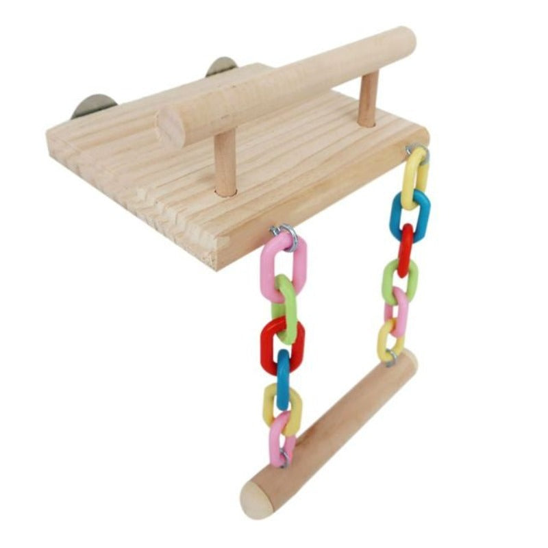 Wood Bird Swing Toy for Parrots Cockatiels and Budgies Cage Accessories for Mental Stimulation — view 9