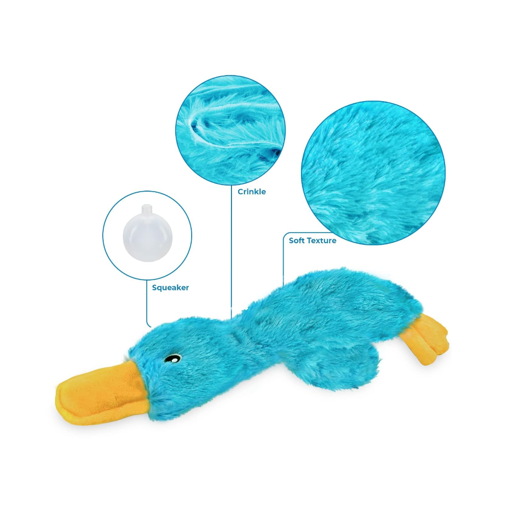 Pack Of 3 Crinkle Duck Plush Dog ToysPack Of 3 Crinkle Duck Plush Dog Toys - Image 7