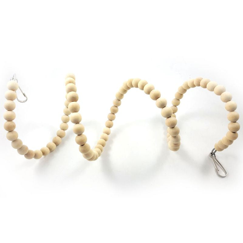 Wood Bird Swing Toy for Parrots Cockatiels and Budgies Cage Accessories for Mental Stimulation — in use