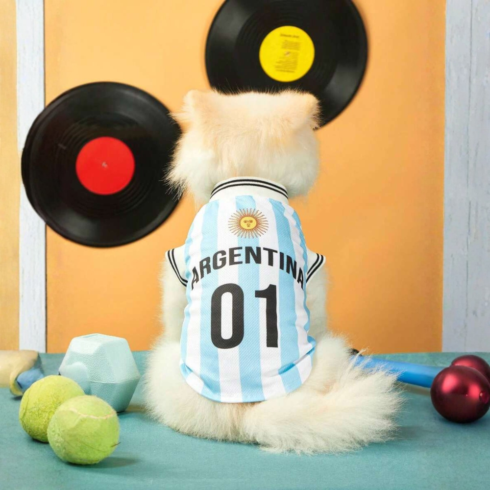 Pet Reversible Sports Jersey Striped Tank Top For Dogs And Cats