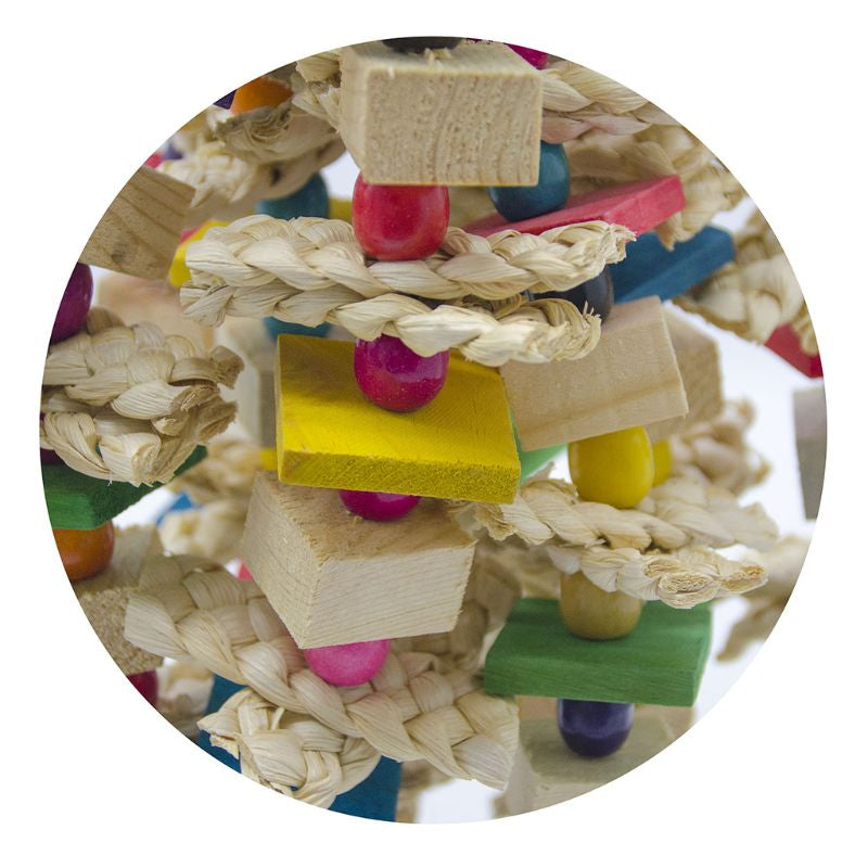 Wood Bird Swing Toy for Parrots Cockatiels and Budgies Cage Accessories for Mental Stimulation — in use