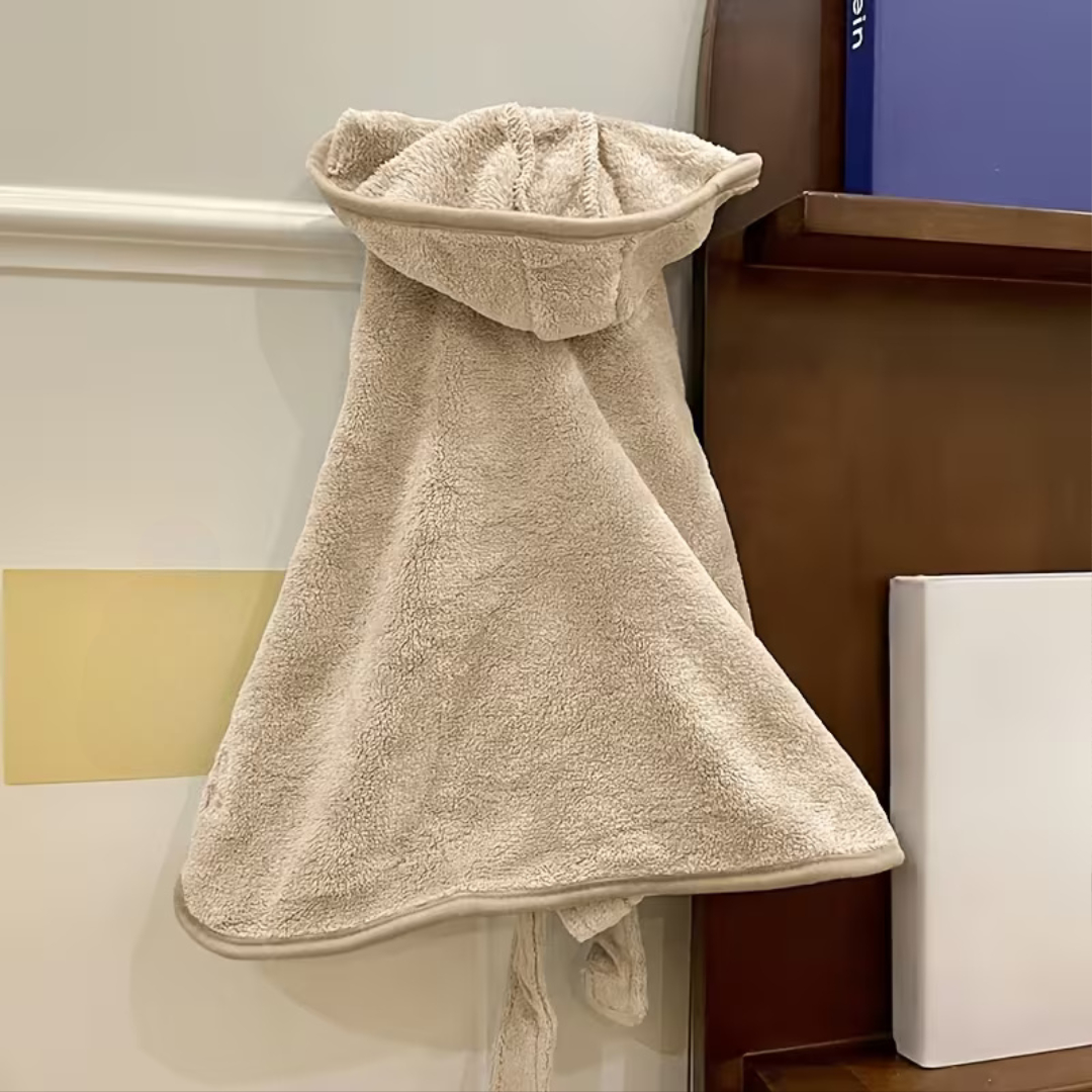 Soft Absorbent Quick Dry Pet Bath Towel Robe with ClosureSoft Quick Dry Pet Bath Towel Robe With Adjustable Closure - Image 9
