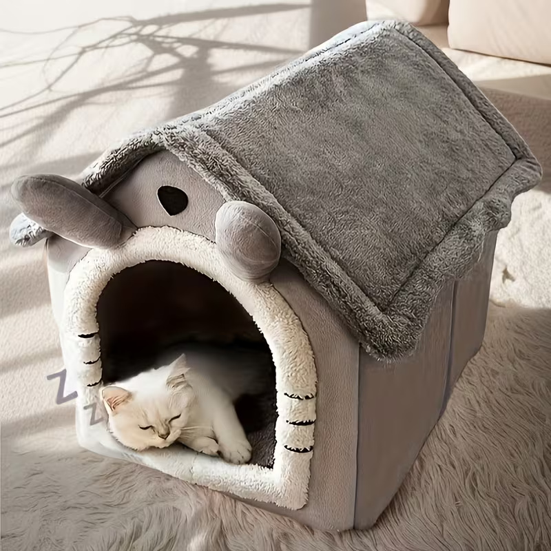 Soft Polyester Pet House For Cats And Dogs With Washable CushionSoft Pet House For Cats And Dogs With Washable Cushion - Image 6