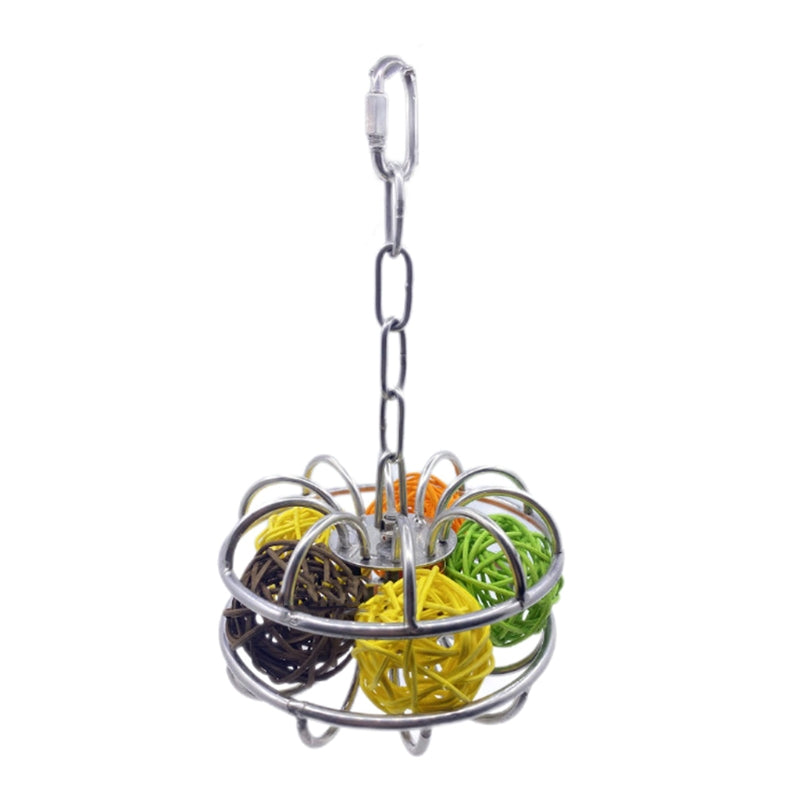 Metal Bird Swing Toy for Parrots Cockatiels and Budgies Cage Accessories for Mental Stimulation — front view