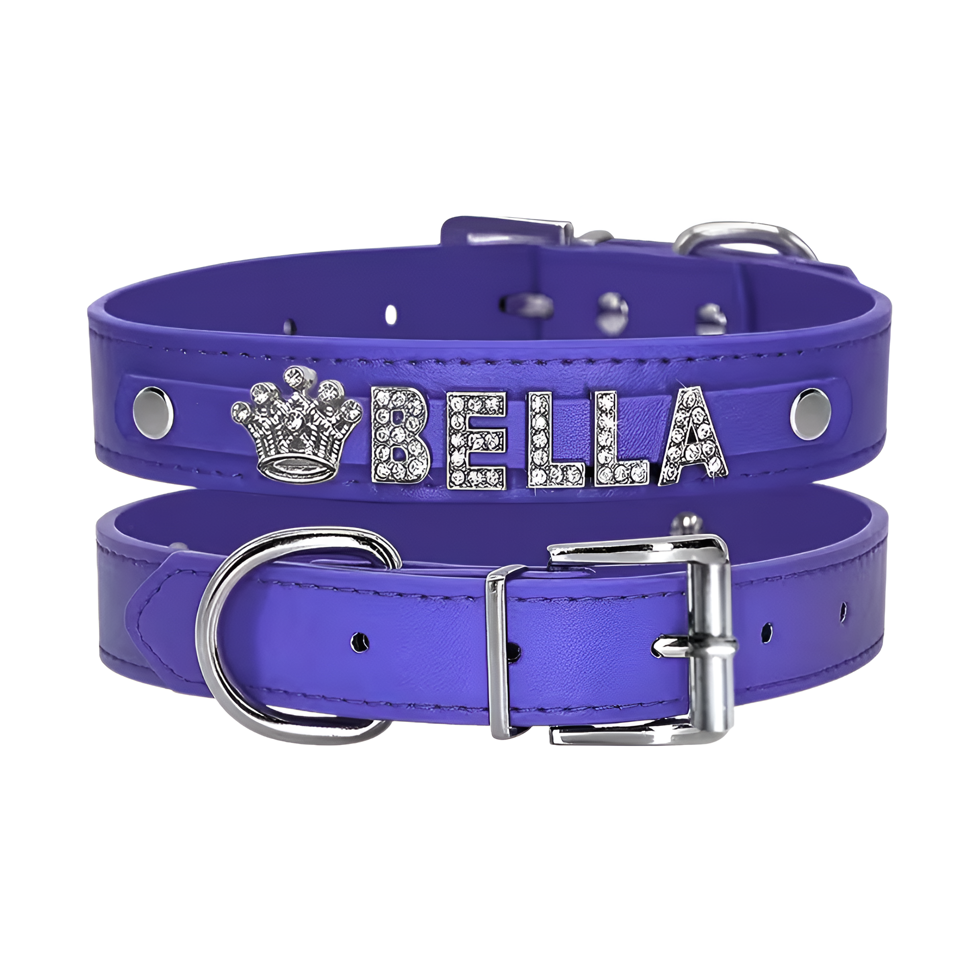 Custom Faux Leather Dog Collar With Rhinestone DesignCustom Faux Leather Dog Collar With Rhinestone Design - Image 5