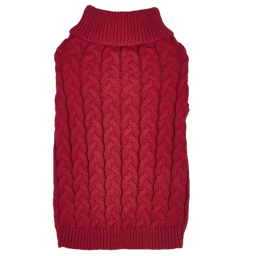 Casual Two Leg Dog Sweater Solid Color Knit for Small DogsSolid Color Knitted Dog Sweater For Winter - Image 3