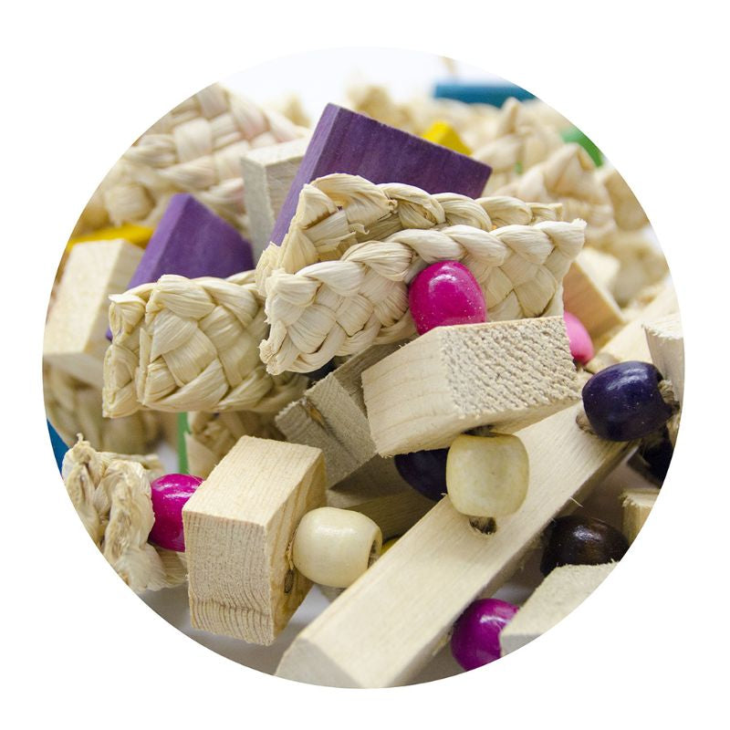 Wood Bird Swing Toy for Parrots Cockatiels and Budgies Cage Accessories for Mental Stimulation — size comparison