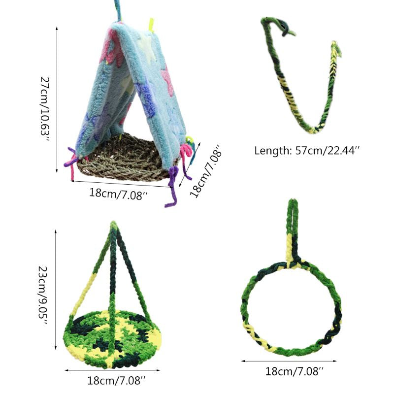 Wood Bird Swing Toy for Parrots Cockatiels and Budgies with Durable Cage Accessories for Mental Stimulation — packaging